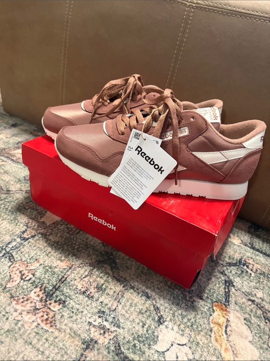 Reebok Shoes - Reebok Women's Classic Nylon Sneaker — Mauve Pink with White Accents